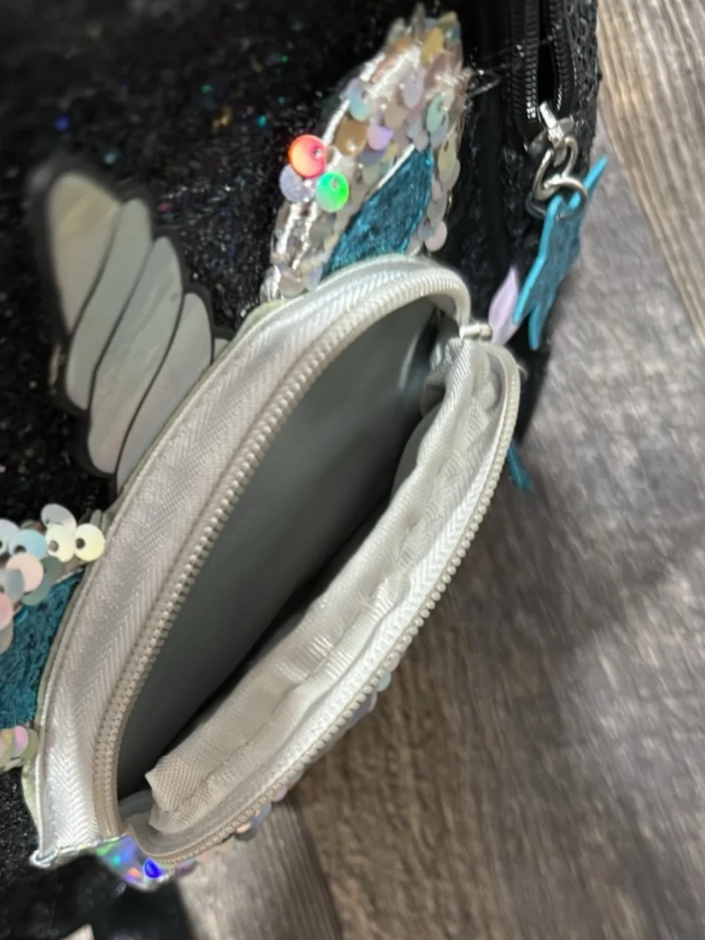 Black Glitter Unicorn Sequin Kids Backpack